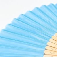 Веер бамбук, текстиль h=21 см "Моноцвет" в коробке, голубой Веер бамбук, текстиль h=21 см "Моноцвет" в коробке, голубой