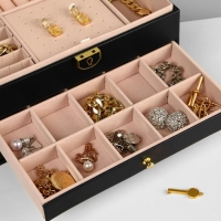 Подставка для украшений Queen fair &laquo;Шкатулка&raquo; 3 яруса, 23&times;17&times;13 см, цвет чёрный