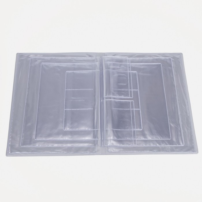 Папка для документов, 4 комплекта, цвет голубой