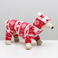 Комбинезон "Олени" с капюшоном, размер S (ДС 25 см, ОГ 35 см, ОШ 25 см), красный Комбинезон "Олени" с капюшоном, размер S (ДС 25 см, ОГ 35 см, ОШ 25 см), красный