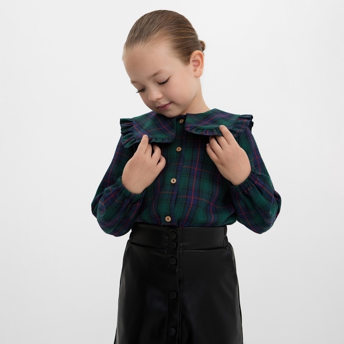 Рубашка для девочки KAFTAN "Клетка", р. 32 (110-116 см)