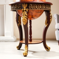 Глобус бар декоративный "Винтажная карта" узорные ножки 60,4х60,4х104 см