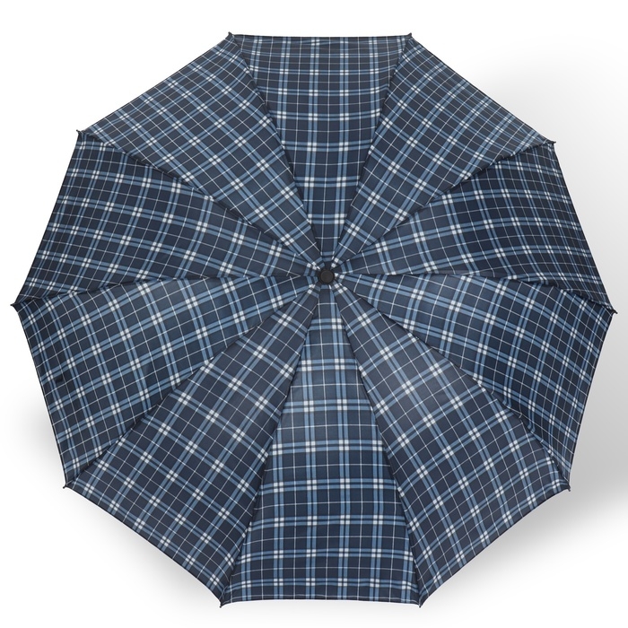 Зонт механический &laquo;Клетка&raquo;, 4 сложения, 10 спиц, R = 52/60 см, D = 120 см, цвет МИКС