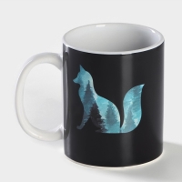 Кружка - хамелеон керамическая Доляна &laquo;Таинственная лиса&raquo;, 350 мл, цвет белый