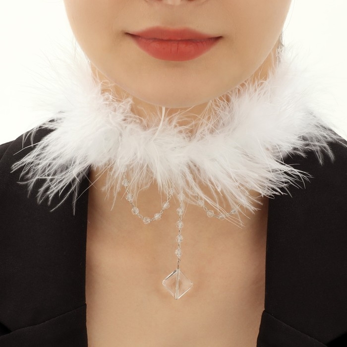 Чокер &laquo;Легкость&raquo; с бусинами, цвет белый, металл серебро, 48 см