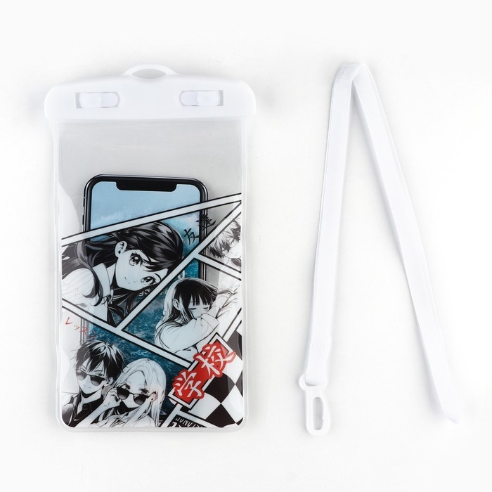 Чехол на телефон водонепроницаемый &laquo;Аниме&raquo;, черно белое, 12 х 21 см