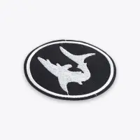 Термоаппликация &laquo;Акула&raquo;, d=7.9 см, фасовка 10 шт., чёрная, белый