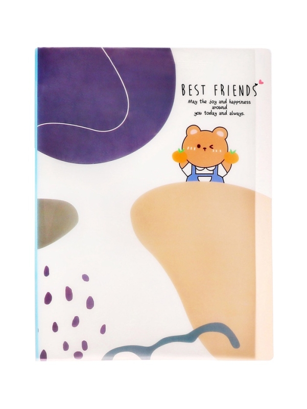 Папка формат А4 с 30 прозрачными файлами МИКС Зверята