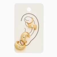 Набор серьги и каффы 4 шт. &laquo;Бублик&raquo;, цвет золото