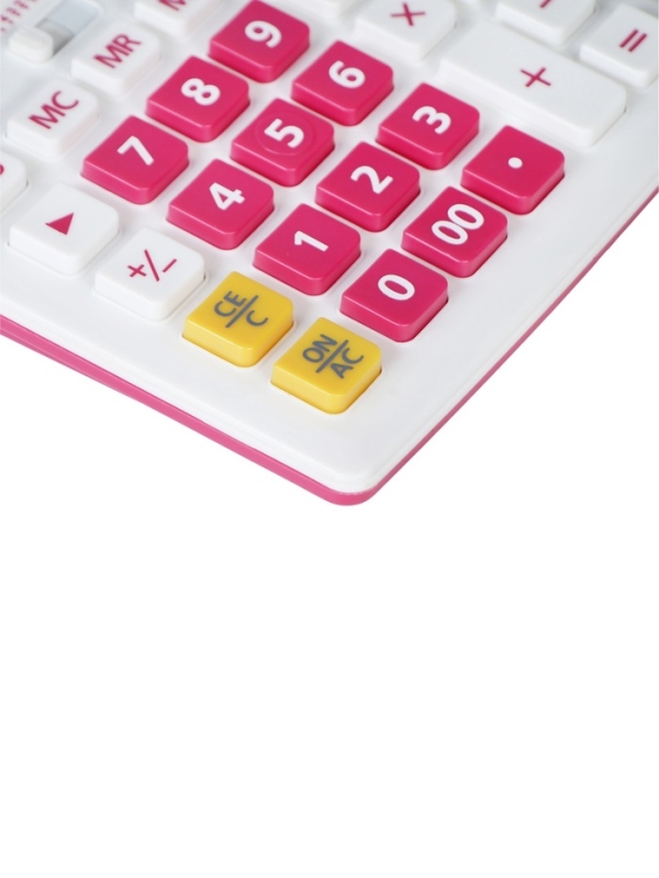 Калькулятор настольный 12-разрядный КК-1200C, белый/бордовый