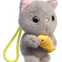 Мягкая игрушка "Котик с рыбкой", 13 см, МИКС