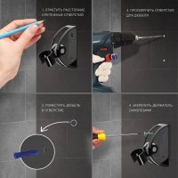 Держатель для душевой лейки ZEIN Z63, регулируемый, алюминий, черный