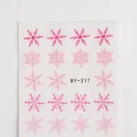 Слайдеры для ногтей &laquo;Снежинки&raquo;, розовые