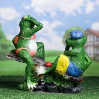 Садовая фигура из полистоуна &laquo;Лягушки на качелях&raquo;, 37&times;17&times;38 см