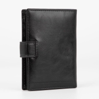 Портмоне мужское на кнопке, 3 в 1, для автодокументов и паспорта, 2 отдела, для карт, для монет, цвет чёрный Портмоне мужское на кнопке, 3 в 1, для автодокументов и паспорта, 2 отдела, для карт, для монет, цвет чёрный