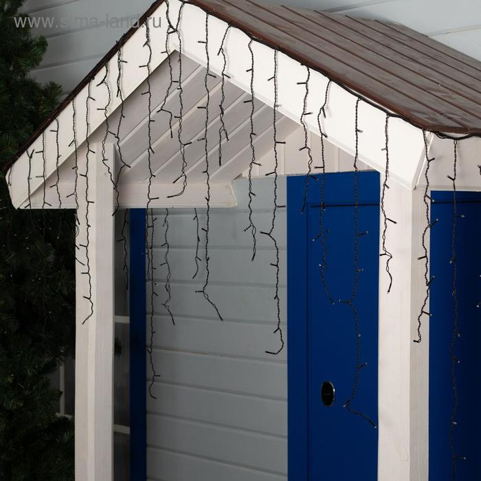 Гирлянда &laquo;Бахрома&raquo; 3 &times; 0.9 м, IP44, УМС, тёмная нить, 232 LED, свечение синее, 220 В