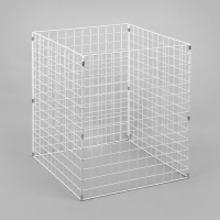 Корзина-накопитель складная, на колесах, 1 полка, 60&times;60&times;80 см, цвет белый