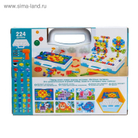 3D-мозаика с шуруповёртом &laquo;Весёлые зверята&raquo;, в чемоданчике, 6 картинок, 3+