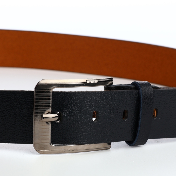 Ремень мужской, ширина 3,5 см, винт, пряжка металл, цвет чёрный