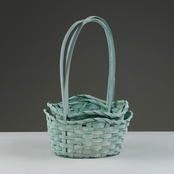 Набор корзин, 19х7,5х9,5/31 см, 22х9х11/34 см, 24х9х11,5/35 см, 3 шт, зелёные, бамбук