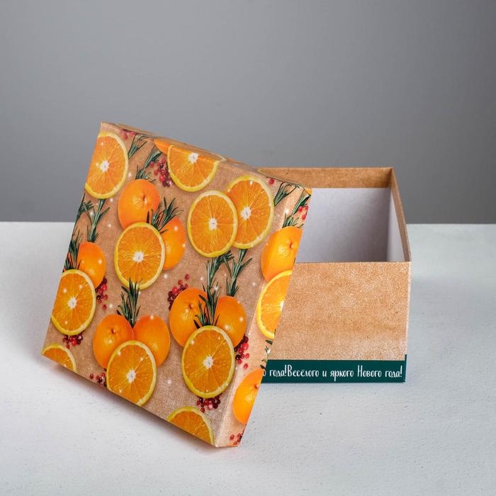 Набор подарочных коробок 6 в 1 &laquo;Мандариновый&raquo;, 10 х 10 х 6 - 20 х 20 х 11 см , Новый год
