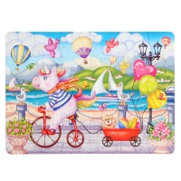 Макси-пазлы 2 в 1 «Единороги + динозавры №4», 24 и 24 элементов Макси-пазлы 2 в 1 «Единороги + динозавры №4», 24 и 24 элементов