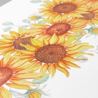 Наклейка пластик интерьерная цветная "Яркая полоса подсолнухов" 30х90 см
