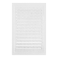 Решетка вентиляционная ZEIN Люкс РМ2030, 200 х 300 мм, с сеткой, металлическая, белая