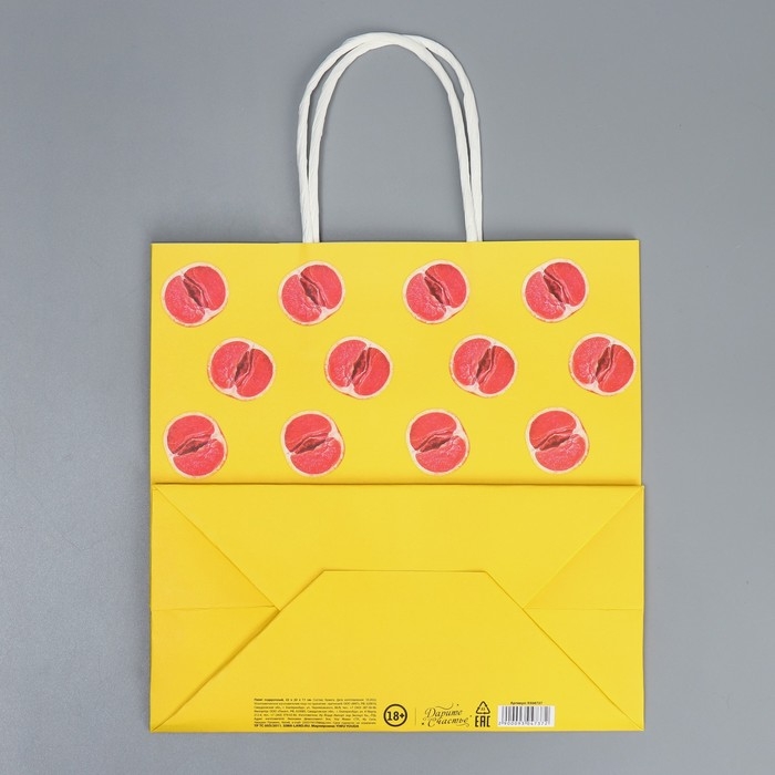 Пакет подарочный крафтовый, упаковка, &laquo;Сладость&raquo;, 22 х 22 х 11 см