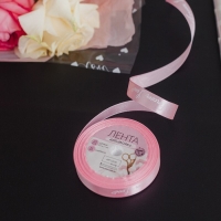 Лента атласная &laquo;Forever love&raquo;, 15 мм &times; 23 &plusmn; 1 м, цвет розовый