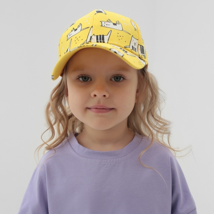 Кепка детская MINAKU Кепка детская MINAKU "Коты", цвет жёлтый, р-р 50