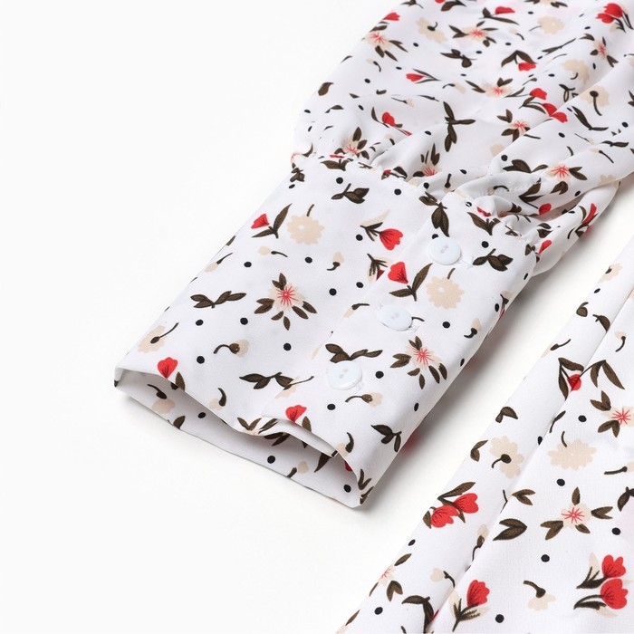 Платье женское с рюшами MIST, размер 48, белый Платье женское с рюшами MIST, размер 48, белый