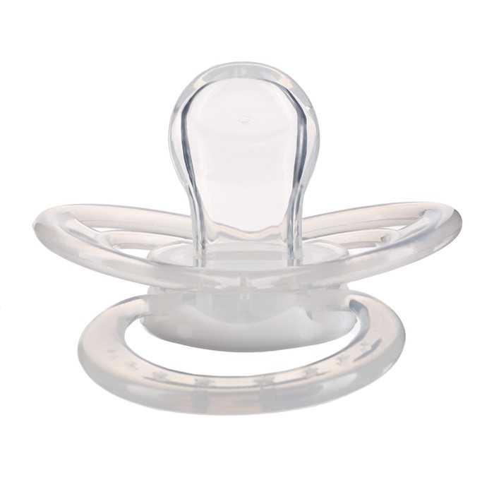 Соска - пустышка силиконовая ортодонтическая, от 12 мес., с колпачком, цвет белый