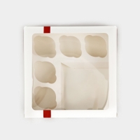 Коробка для капкейков &laquo;Бант&raquo;, 25 &times; 25 &times; 10 см