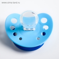 Соска - пустышка силиконовая ортодонтическая &laquo;Панда&raquo;, от 3 мес., цвет голубой