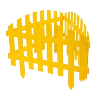 Ограждение декоративное, 35 &times; 210 см, 5 секций, пластик, жёлтое, RENESSANS, Greengo