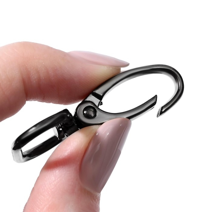 Карабин металлический, 45&times;30 мм / 25&times;2 мм, 10 шт., чёрный