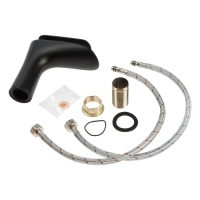 Смеситель для раковины ZEIN Z3806, однорычажный, каскадный излив высотой 9.5 см, черный