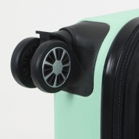 Чемодан малый 36 л (S), &laquo;Фабрика КАРТЕКС&raquo;, отдел на молнии, кодовый замок, 4 колеса, цвет мятный