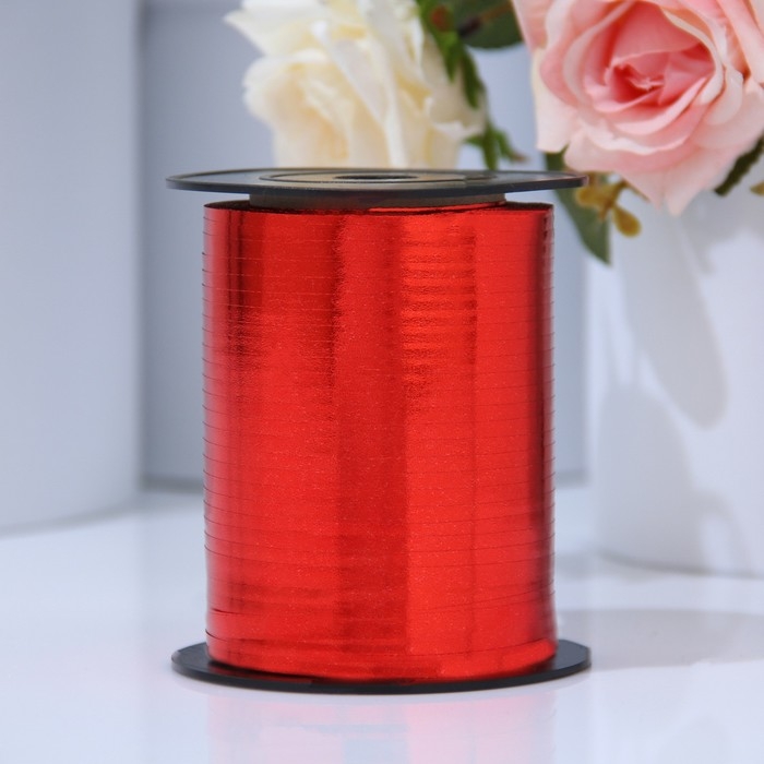 Лента для декора и подарков 0,5 см х 250 м, красная Лента для декора и подарков 0,5 см х 250 м, красная