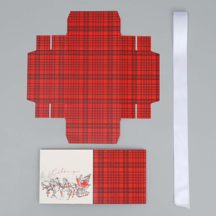 Коробка подарочная новогодняя складная &laquo;Тройка&raquo;, 10 х 10х 10 см, Новый год