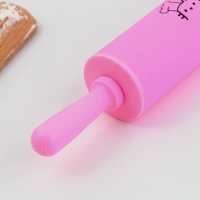 Скалка &laquo;Порадуй себя&raquo;, 31 х 4.2 см, силикон, пластик, цвет розовый