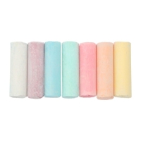 Мелки цветные для асфальта 7 штук "Фантазия", цилиндр, Calligrata TOP, утолщенные