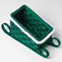 Кашпо «Сани», зелёное, 23×13,5×10,5/16,5 см, шпон Кашпо «Сани», зелёное, 23×13,5×10,5/16,5 см, шпон