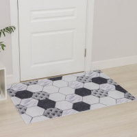 Коврик придверный грязезащитный Доляна &laquo;Мрамор&raquo;, вырезной, 80&times;120 см, цвет серый