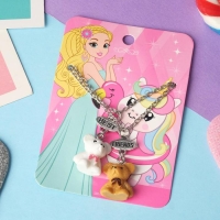 Кулоны неразлучники &laquo;Выбражулька&raquo;, медвежата, 40 см, цветные в серебре