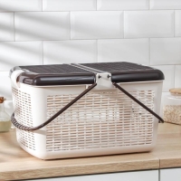 Корзина для пикника, 45&times;30&times;24 см, цвет светло-коричневый