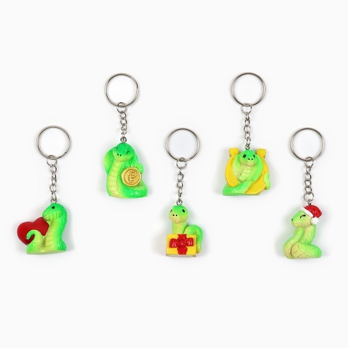 Новогодний брелок для ключей, объемный &laquo;Новый год: Новогодний микс&laquo;Новый год: 5 шт