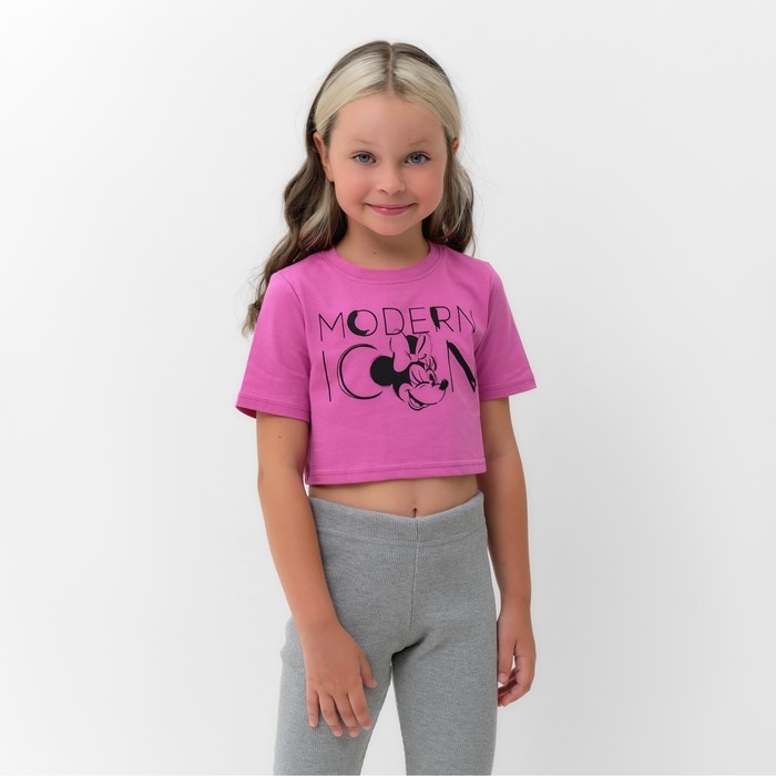 Футболка детская укороченная &laquo;Icon&raquo; Минни Маус, цвет розовый