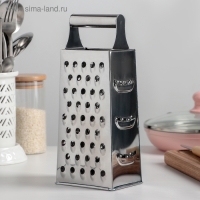 Тёрка четырёхгранная Доляна &laquo;Металлик&raquo;, 10&times;7,5&times;23,5 см, цвет хромированный